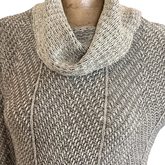VTG Effeci Cowl Neck Knit Lightweight Tunic Sweater Sz L Beige #306C - Picture 3 of 9